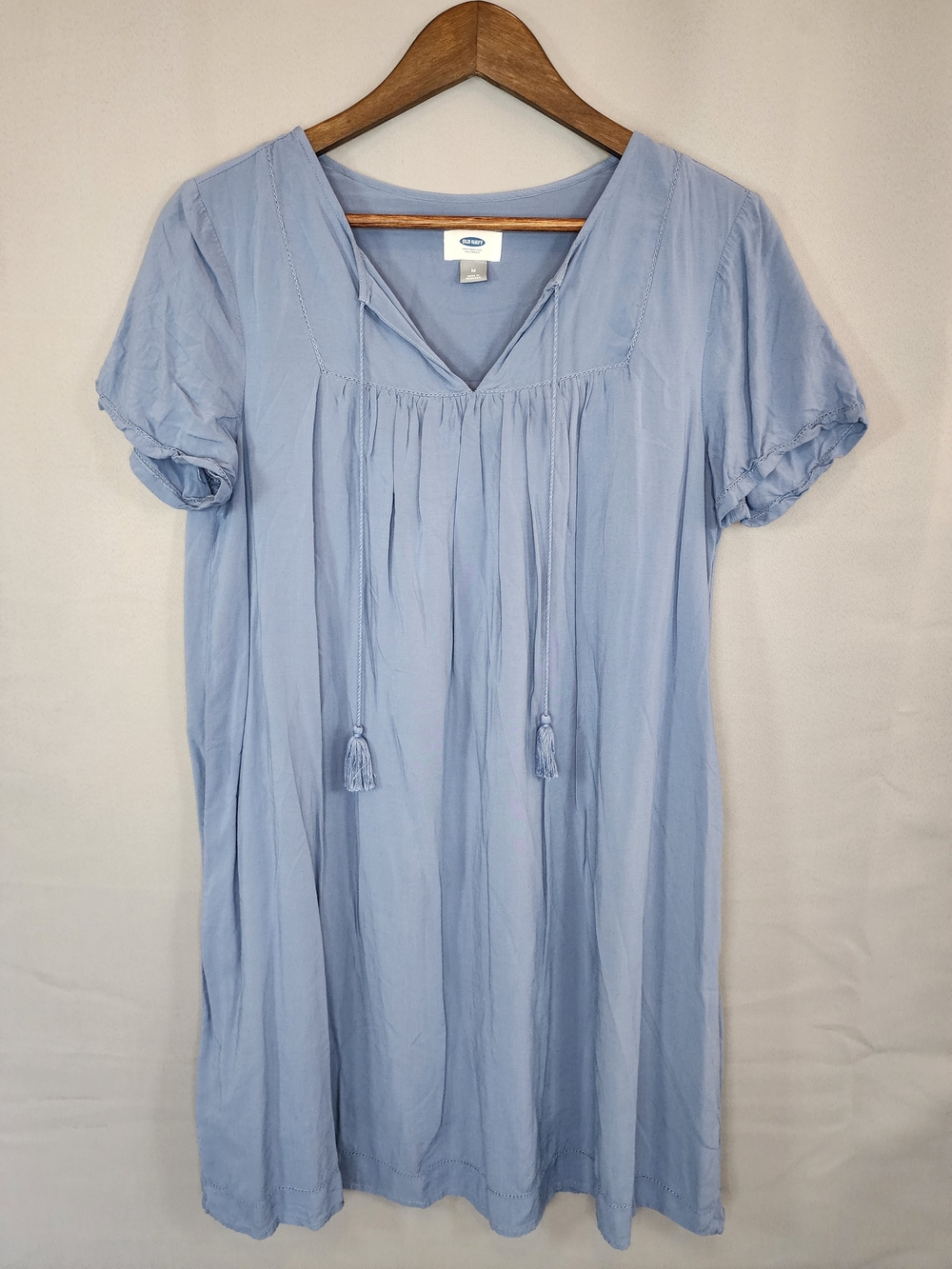 Old Navy Sky Blue Cotton V-Neck Top